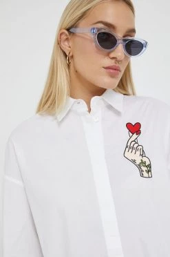 Γυναικεία Πουκάμισα Πουκάμισο Love Moschino άσπρο,