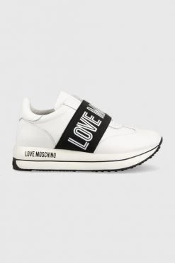 Γυναικεία Sneakers Δερμάτινα αθλητικά παπούτσια Love Moschino άσπρο