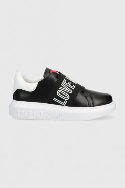 Γυναικεία Sneakers Δερμάτινα αθλητικά παπούτσια Love Moschino μαύρο