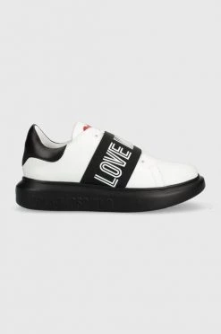 Γυναικεία Sneakers Δερμάτινα αθλητικά παπούτσια Love Moschino άσπρο