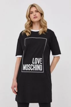 Γυναικεία Φορέματα Βαμβακερό φόρεμα Love Moschino άσπρο,