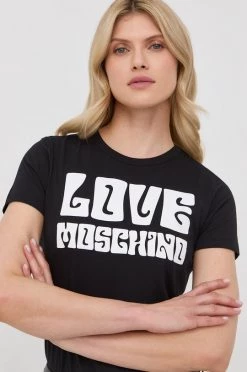 Γυναικεία Κοντομάνικο Μπλουζάκι Love Moschino μαύρο