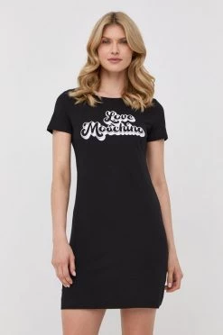 Γυναικεία Φορέματα Βαμβακερό φόρεμα Love Moschino μαύρο,