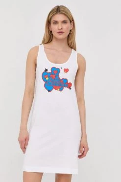 Γυναικεία Φορέματα Βαμβακερό φόρεμα Love Moschino άσπρο,