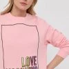 Γυναικεία Χωρίς φερμουάρ Βαμβακερή μπλούζα Love Moschino χρώμα: ροζ,