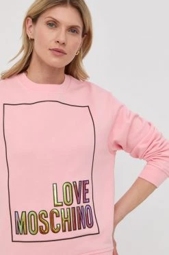 Γυναικεία Χωρίς φερμουάρ Βαμβακερή μπλούζα Love Moschino χρώμα: ροζ,