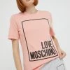 Γυναικεία Κοντομάνικο Βαμβακερό μπλουζάκι Love Moschino ροζ