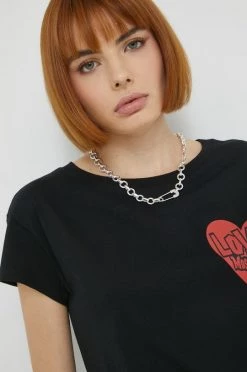 Γυναικεία Κοντομάνικο Βαμβακερό μπλουζάκι Love Moschino μαύρο -Love Moschino Κατάστημα unnamed file 2078