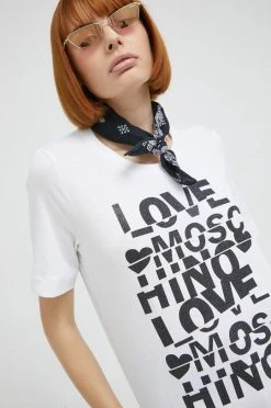 Γυναικεία Κοντομάνικο Βαμβακερό μπλουζάκι Love Moschino άσπρο -Love Moschino Κατάστημα unnamed file 2088
