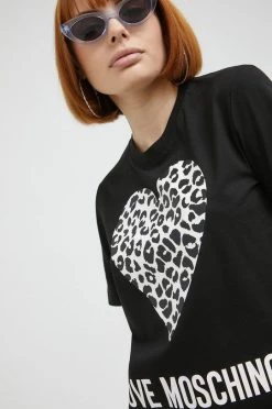 Γυναικεία Κοντομάνικο Βαμβακερό μπλουζάκι Love Moschino μαύρο -Love Moschino Κατάστημα unnamed file 2093