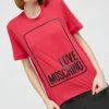 Γυναικεία Κοντομάνικο Βαμβακερό μπλουζάκι Love Moschino κόκκινο