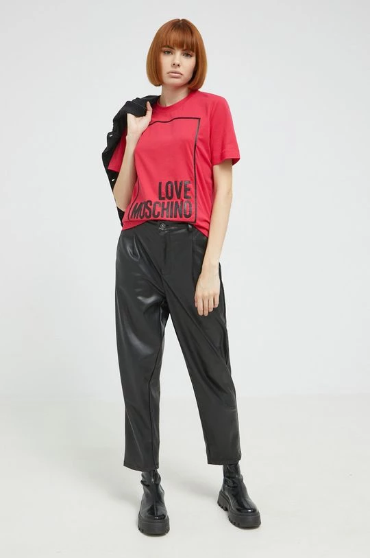 Γυναικεία Κοντομάνικο Βαμβακερό μπλουζάκι Love Moschino κόκκινο 2 Γυναικεία Κοντομάνικο Βαμβακερό μπλουζάκι Love Moschino κόκκινο - Image 2