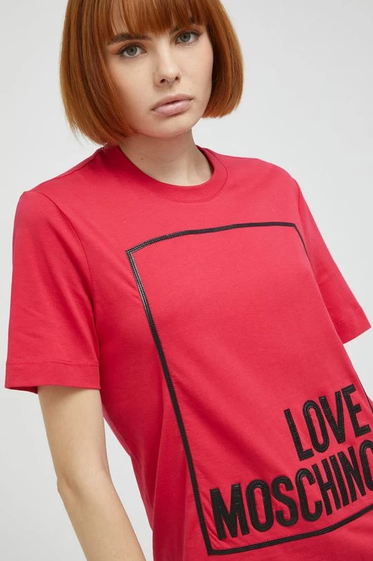 Γυναικεία Κοντομάνικο Βαμβακερό μπλουζάκι Love Moschino κόκκινο 4 Γυναικεία Κοντομάνικο Βαμβακερό μπλουζάκι Love Moschino κόκκινο - Image 4