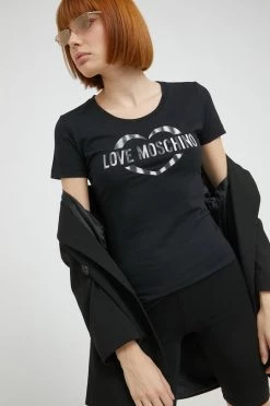 Γυναικεία Κοντομάνικο Μπλουζάκι Love Moschino μαύρο