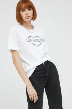 Γυναικεία Κοντομάνικο Βαμβακερό μπλουζάκι Love Moschino άσπρο -Love Moschino Κατάστημα unnamed file 2148