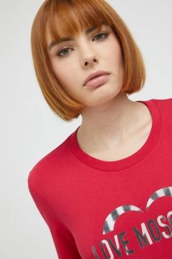 Γυναικεία Κοντομάνικο Βαμβακερό μπλουζάκι Love Moschino κόκκινο -Love Moschino Κατάστημα unnamed file 2159