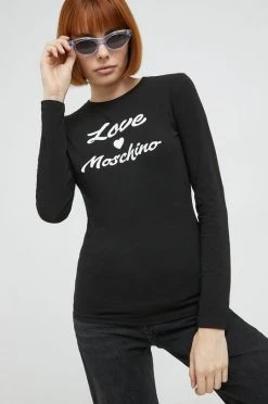 Γυναικεία Μακρυμάνικο Longsleeve Love Moschino μαύρο