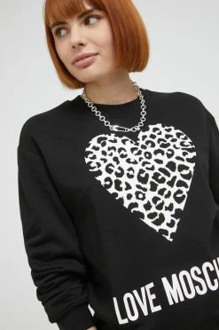 Γυναικεία Χωρίς φερμουάρ Βαμβακερή μπλούζα Love Moschino χρώμα: μαύρο, -Love Moschino Κατάστημα unnamed file 2204