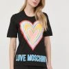 Γυναικεία Κοντομάνικο Βαμβακερό μπλουζάκι Love Moschino μαύρο