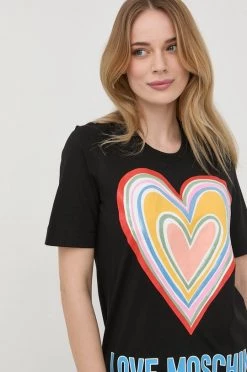 Γυναικεία Κοντομάνικο Βαμβακερό μπλουζάκι Love Moschino μαύρο -Love Moschino Κατάστημα unnamed file 2238
