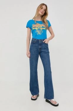 Γυναικεία Κοντομάνικο Βαμβακερό μπλουζάκι Love Moschino χάλυβα μπλε -Love Moschino Κατάστημα unnamed file 2241