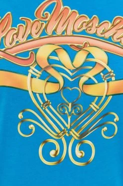 Γυναικεία Κοντομάνικο Βαμβακερό μπλουζάκι Love Moschino χάλυβα μπλε -Love Moschino Κατάστημα unnamed file 2243