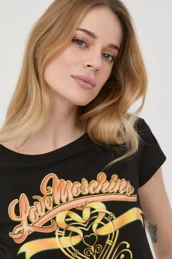 Γυναικεία Κοντομάνικο Βαμβακερό μπλουζάκι Love Moschino μαύρο -Love Moschino Κατάστημα unnamed file 2247