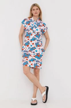 Γυναικεία Φορέματα Βαμβακερό φόρεμα Love Moschino άσπρο,