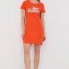 Γυναικεία Φορέματα Βαμβακερό φόρεμα Love Moschino πορτοκαλί,