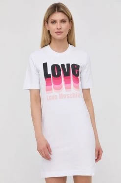 Γυναικεία Φορέματα Φόρεμα Love Moschino άσπρο,