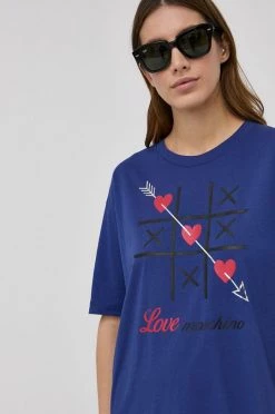 Γυναικεία Φορέματα Βαμβακερό φόρεμα Love Moschino μπλε -Love Moschino Κατάστημα unnamed file 2451