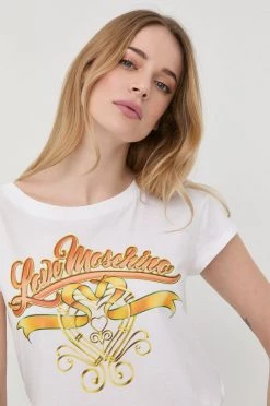 Γυναικεία Κοντομάνικο Βαμβακερό μπλουζάκι Love Moschino άσπρο -Love Moschino Κατάστημα unnamed file 2585