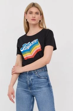 Γυναικεία Κοντομάνικο Βαμβακερό μπλουζάκι Love Moschino μαύρο