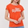 Γυναικεία Κοντομάνικο Βαμβακερό μπλουζάκι Love Moschino πορτοκαλί