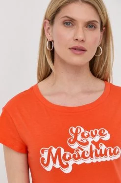 Γυναικεία Κοντομάνικο Βαμβακερό μπλουζάκι Love Moschino πορτοκαλί -Love Moschino Κατάστημα unnamed file 2671