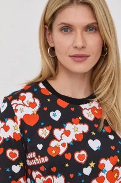 Γυναικεία Κοντομάνικο Βαμβακερό μπλουζάκι Love Moschino μαύρο -Love Moschino Κατάστημα unnamed file 2735