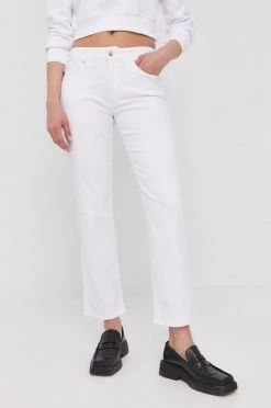 Γυναικεία Straight και Regular Τζιν παντελονι Love Moschino χρώμα: άσπρο,