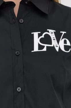 Γυναικεία Πουκάμισα Πουκάμισο Love Moschino χρώμα: μαύρο, -Love Moschino Κατάστημα unnamed file 2783