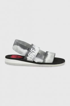 Γυναικεία Σανδάλια Love Moschino χρώμα: γκρι