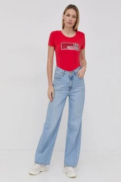 Γυναικεία Κοντομάνικο Μπλουζάκι Love Moschino χρώμα: κόκκινο -Love Moschino Κατάστημα unnamed file 2816