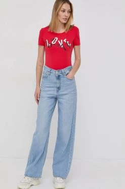 Γυναικεία Κοντομάνικο Μπλουζάκι Love Moschino χρώμα: κόκκινο -Love Moschino Κατάστημα unnamed file 2821