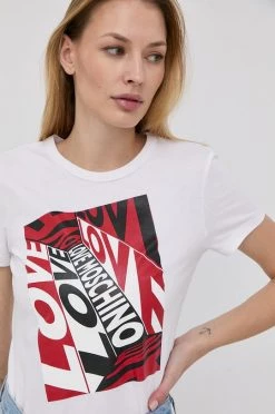 Γυναικεία Κοντομάνικο Βαμβακερό μπλουζάκι Love Moschino άσπρο -Love Moschino Κατάστημα unnamed file 2827