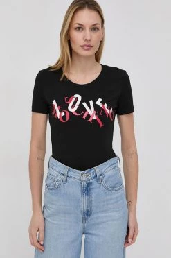 Γυναικεία Κοντομάνικο Μπλουζάκι Love Moschino χρώμα: μαύρο