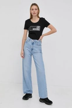 Γυναικεία Κοντομάνικο Μπλουζάκι Love Moschino χρώμα: μαύρο -Love Moschino Κατάστημα unnamed file 2836