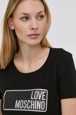 Γυναικεία Κοντομάνικο Μπλουζάκι Love Moschino χρώμα: μαύρο -Love Moschino Κατάστημα unnamed file 2837