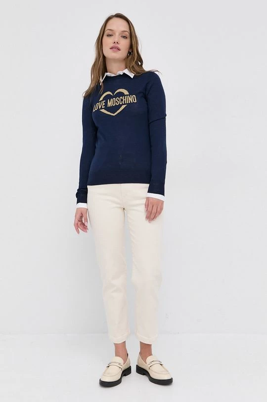 Γυναικεία Χωρίς φερμουάρ Μάλλινο πουλόβερ Love Moschino χρώμα: ναυτικό μπλε 2 Γυναικεία Χωρίς φερμουάρ Μάλλινο πουλόβερ Love Moschino χρώμα: ναυτικό μπλε - Image 2