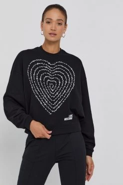 Γυναικεία Χωρίς φερμουάρ Βαμβακερή μπλούζα Love Moschino χρώμα: μαύρο -Love Moschino Κατάστημα unnamed file 2890