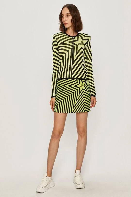 Γυναικεία Με φερμουάρ Love Moschino - Πλεκτή ζακέτα κίτρινο πράσινο 2 Γυναικεία Με φερμουάρ Love Moschino - Πλεκτή ζακέτα κίτρινο πράσινο - Image 2