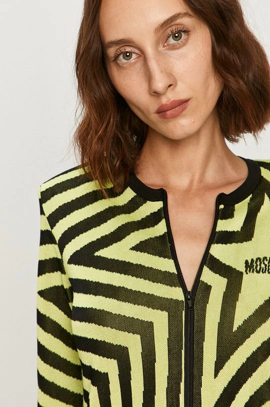 Γυναικεία Με φερμουάρ Love Moschino - Πλεκτή ζακέτα κίτρινο πράσινο 4 Γυναικεία Με φερμουάρ Love Moschino - Πλεκτή ζακέτα κίτρινο πράσινο - Image 4
