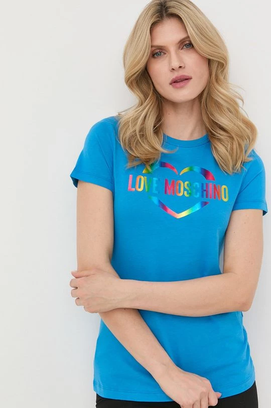 Γυναικεία Κοντομάνικο Βαμβακερό μπλουζάκι Love Moschino χάλυβα μπλε 1 Γυναικεία Κοντομάνικο Βαμβακερό μπλουζάκι Love Moschino χάλυβα μπλε